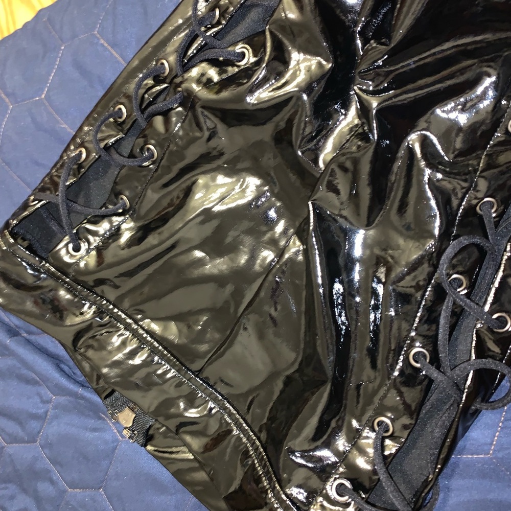 Leather lace up pants